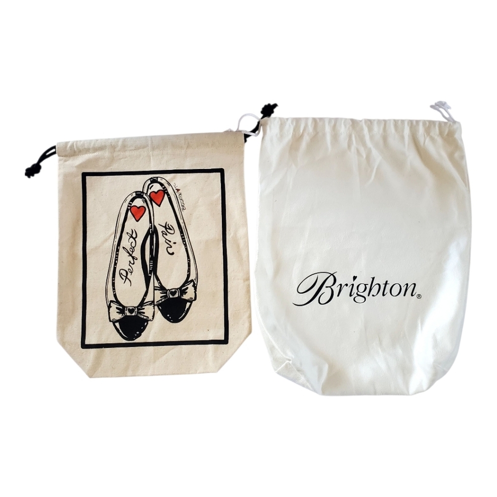 Brighton Cream and Black Shoes Set Of 2  Dust Bags